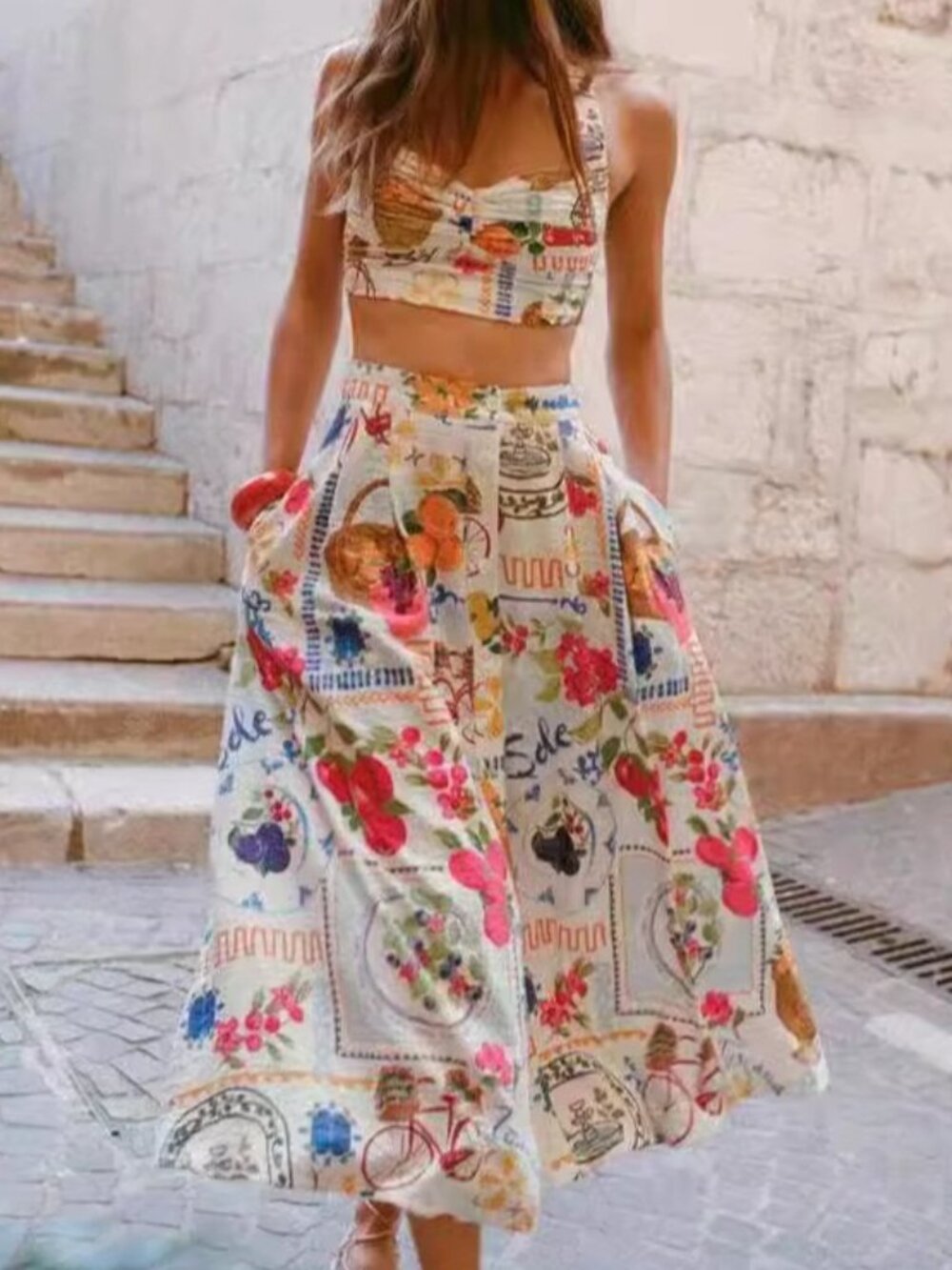 Zimmermann Floral Print Two-Piece Midi Dress - White Multicolor